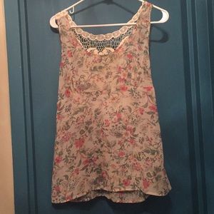 Semi see through flowery shirt
